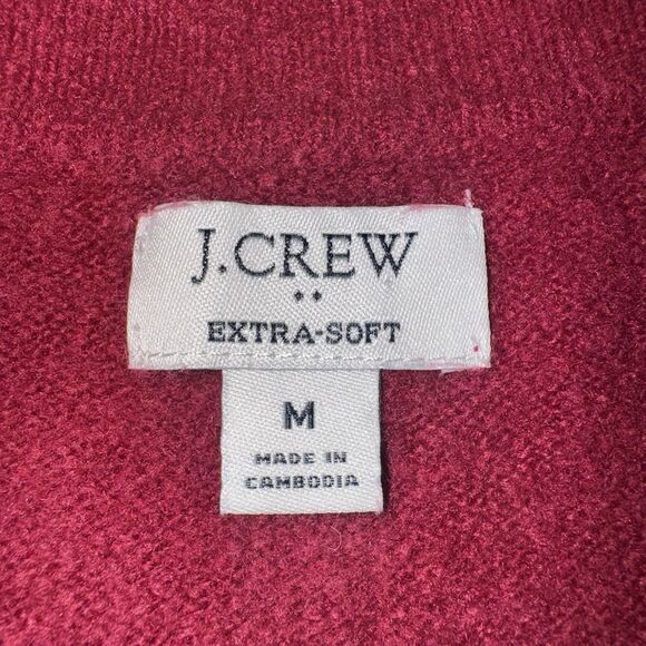 J. Crew Sweater Polo Collared Extra Soft Yarn Pullover Burgundy Women Medium - Picture 8 of 10